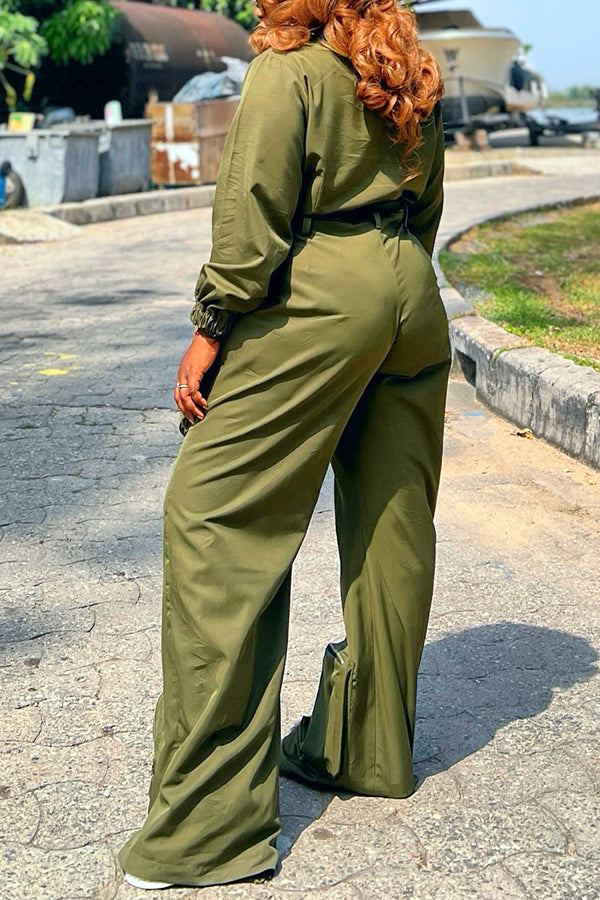 Baggy Multi Pocket Zippered Cargo Jumpsuit