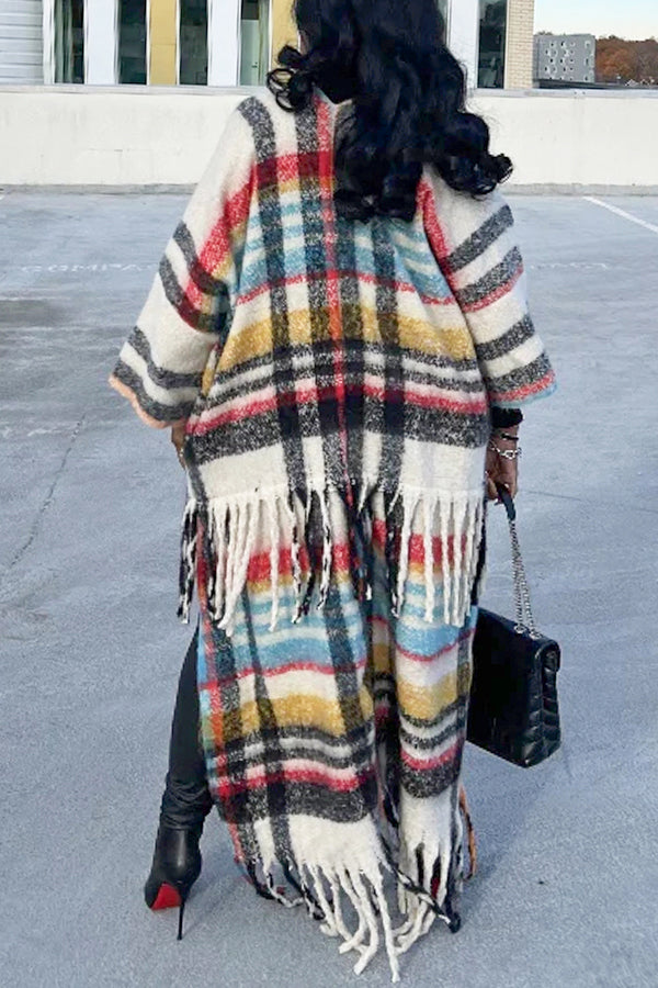 Fashion Striped Open Front Cardigan