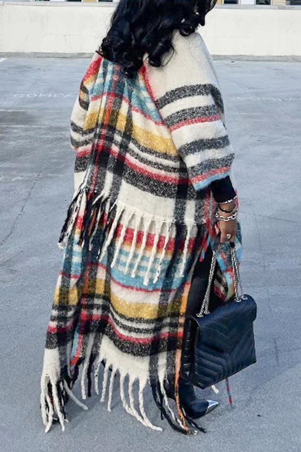 Fashion Striped Open Front Cardigan