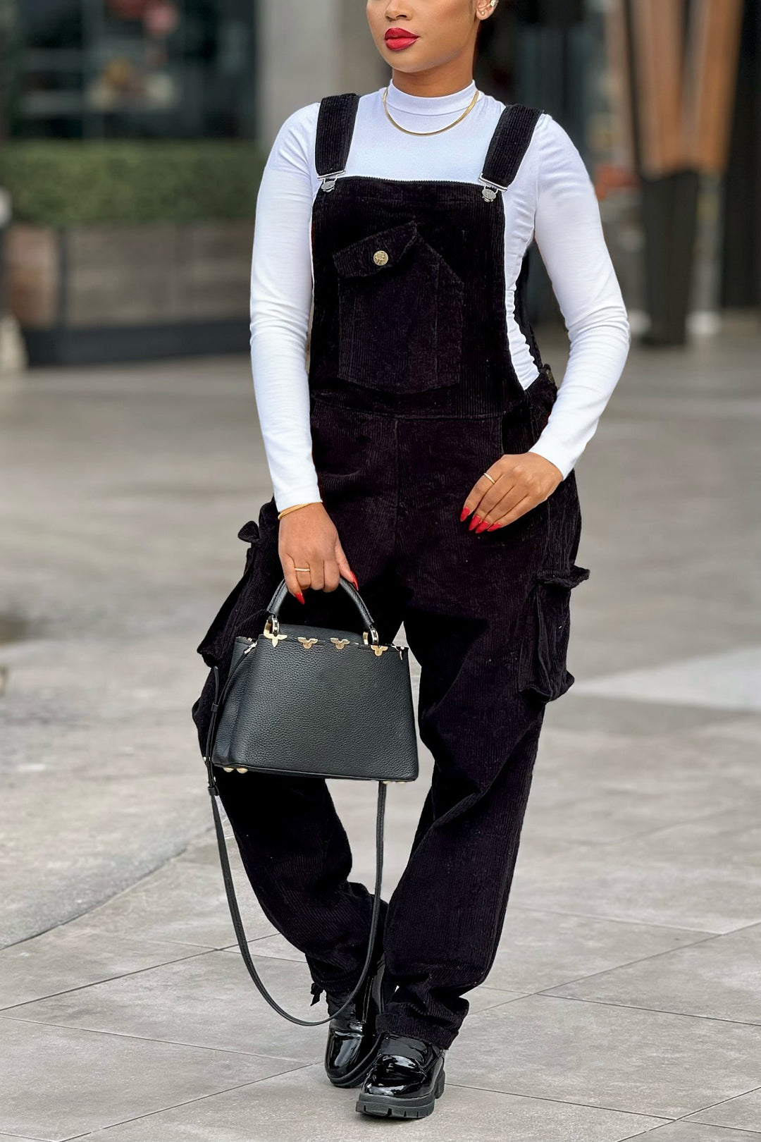 Casual Corduroy Multi Pocket Cargo Overalls