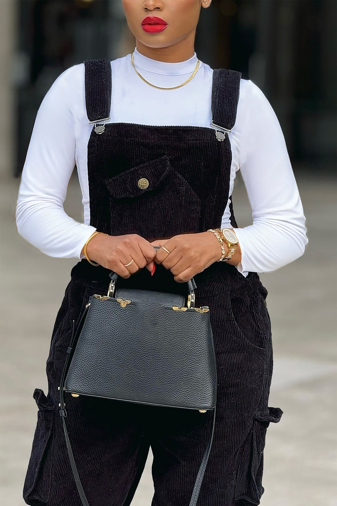 Casual Corduroy Multi Pocket Cargo Overalls