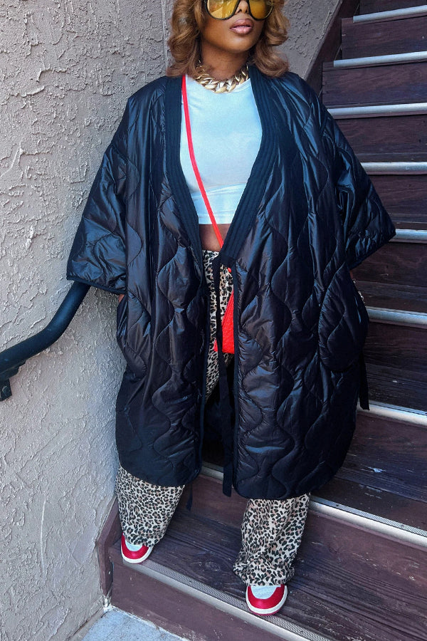 Oversized Wide Sleeve Quilted Cotton Jacket