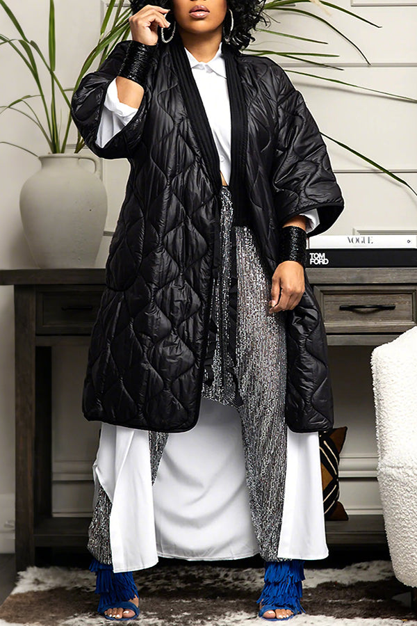 Oversized Wide Sleeve Quilted Cotton Jacket