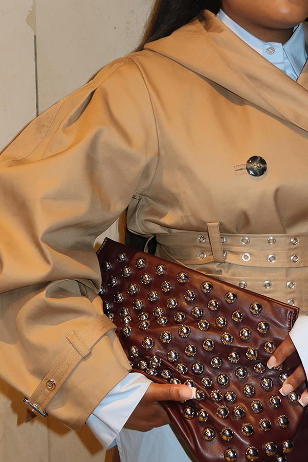 Versatile Double Belt Short Hooded Jacket