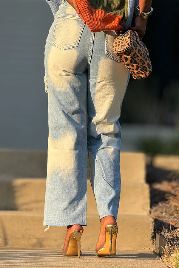 Unique Design Ripped Distressed Jeans