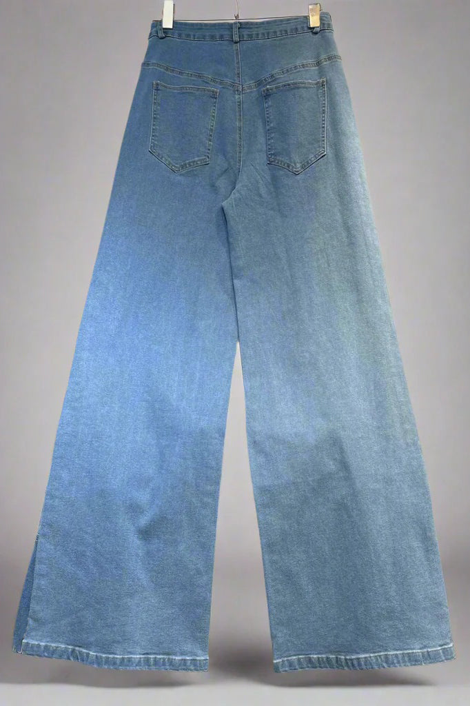 Striking Sequin Splash Wide Leg Jeans