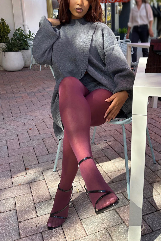 Stylish Cross Slit Front Sweater & Shorts Set