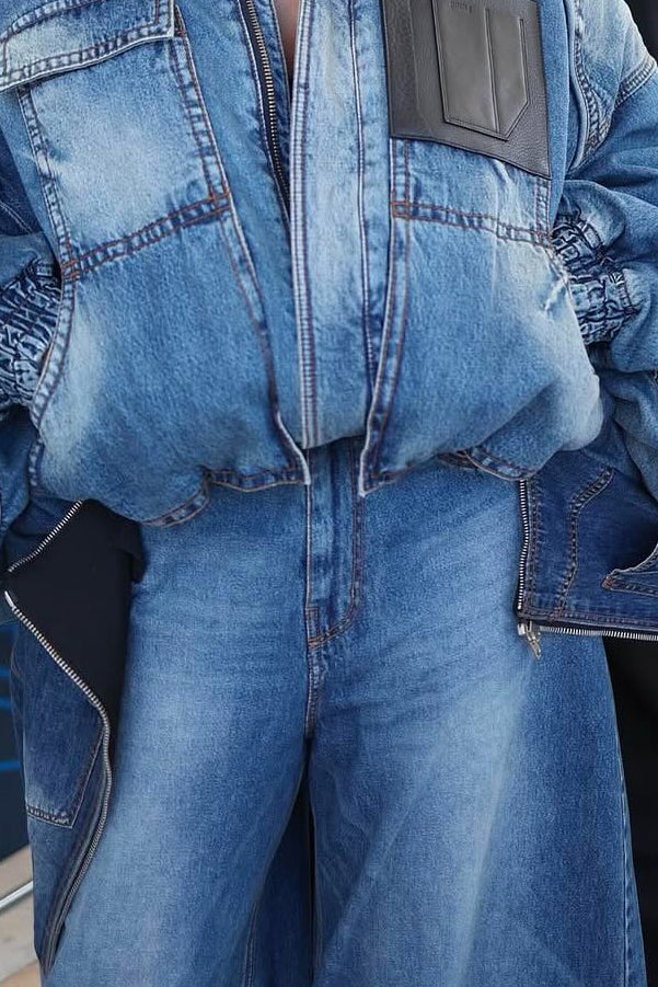 Cool Patchwork High Waist Wide Leg Jeans