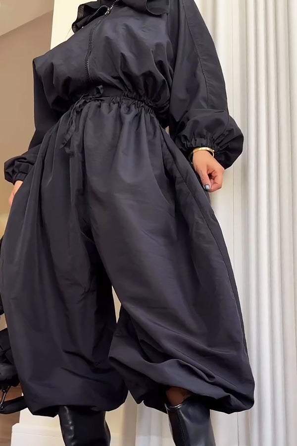 Edge Short Jacket & Drawstring Waist Pants Set