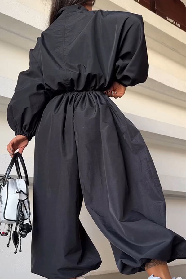 Edge Short Jacket & Drawstring Waist Pants Set