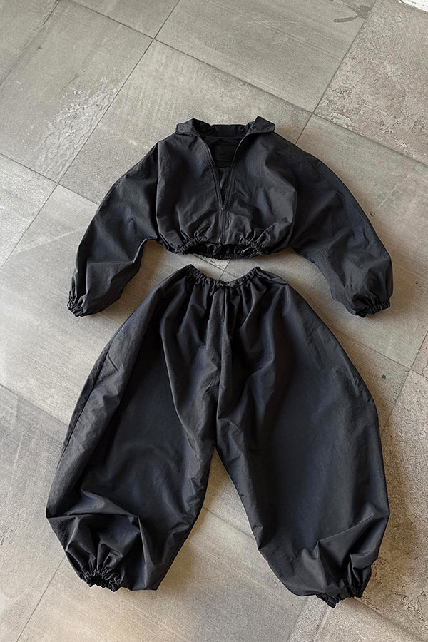 Edge Short Jacket & Drawstring Waist Pants Set
