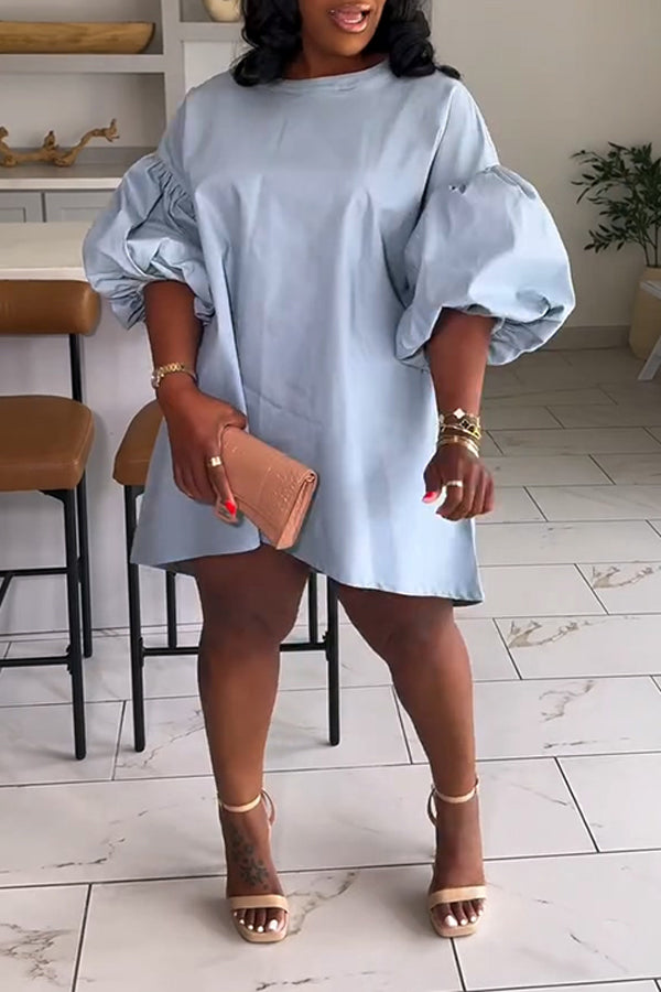 Casual Loose Puff Sleeve Dress