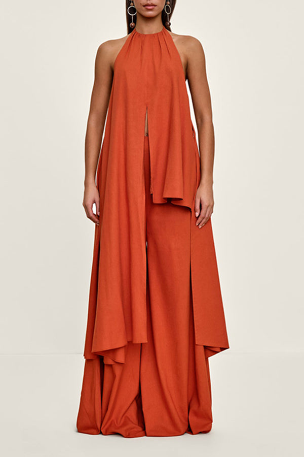 Vacation Halter Neck Top & Pants Set