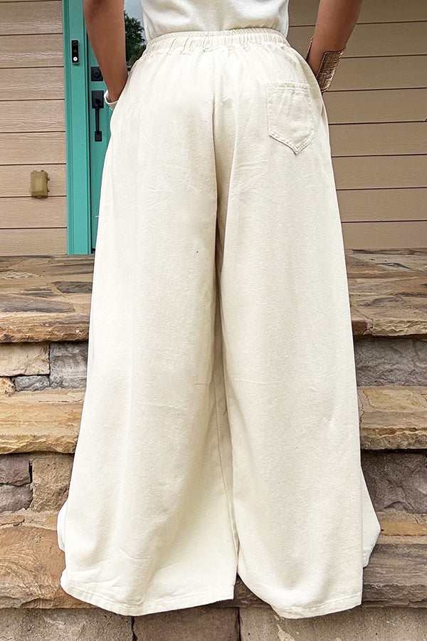 Drawstring Casual Wide Leg Pants