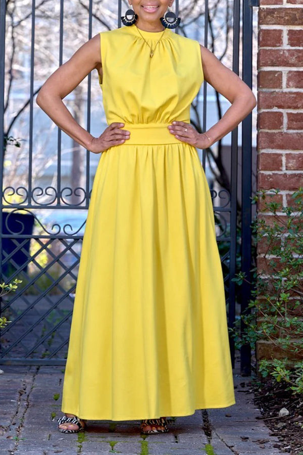 Comfy Modern Mock Neck Back Zipper Dress