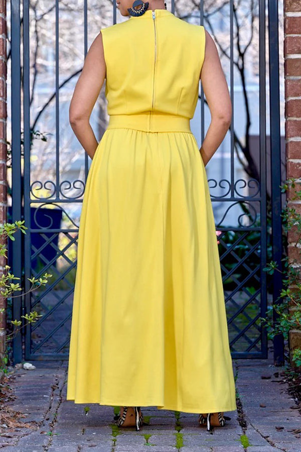 Comfy Modern Mock Neck Back Zipper Dress