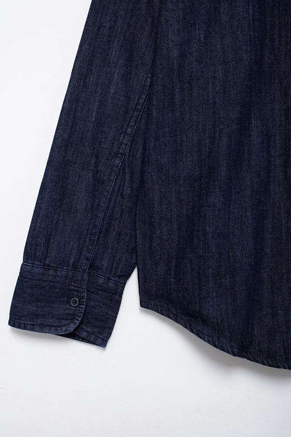 Fashionable And Simple Slit Design Denim Shirt*