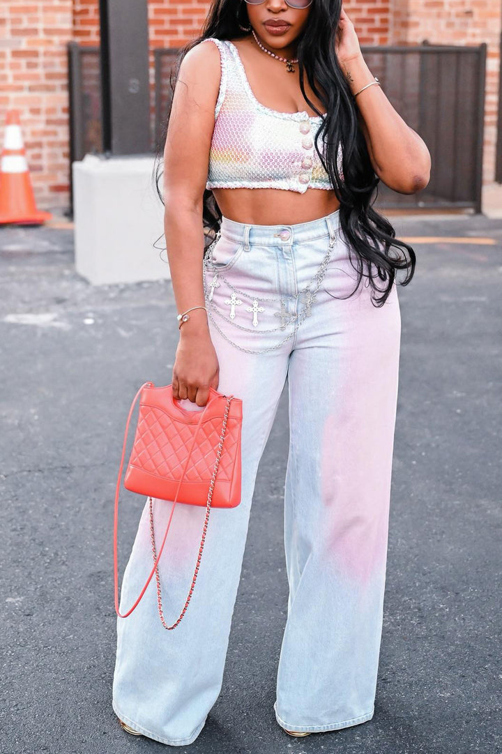 Fashion Gradient Blush Straight Jeans*
