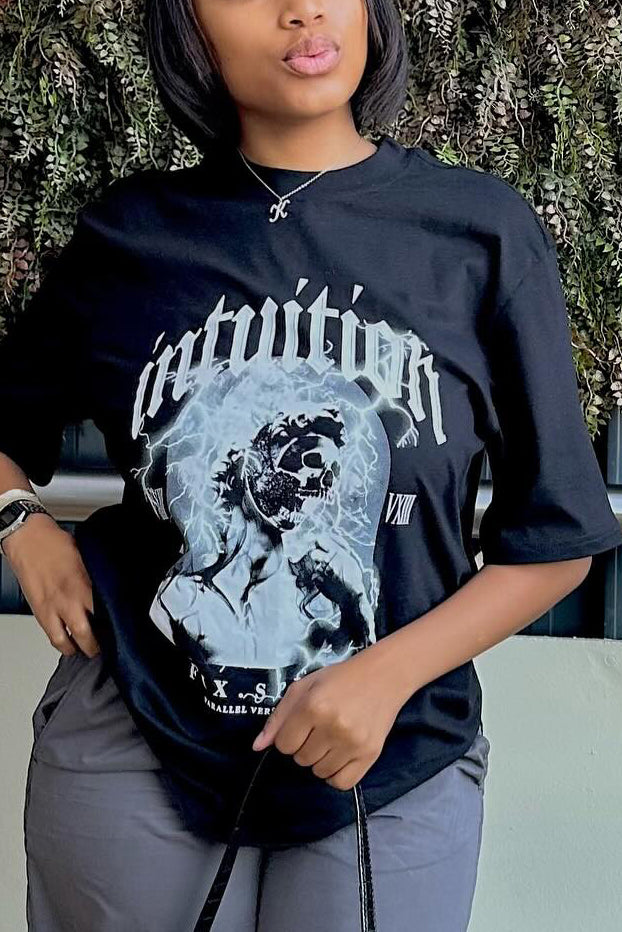 Street Punk Skull Print T-Shirt*