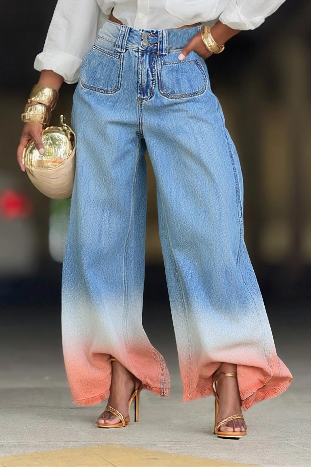 Fashionable Colorful Gradient Jeans*