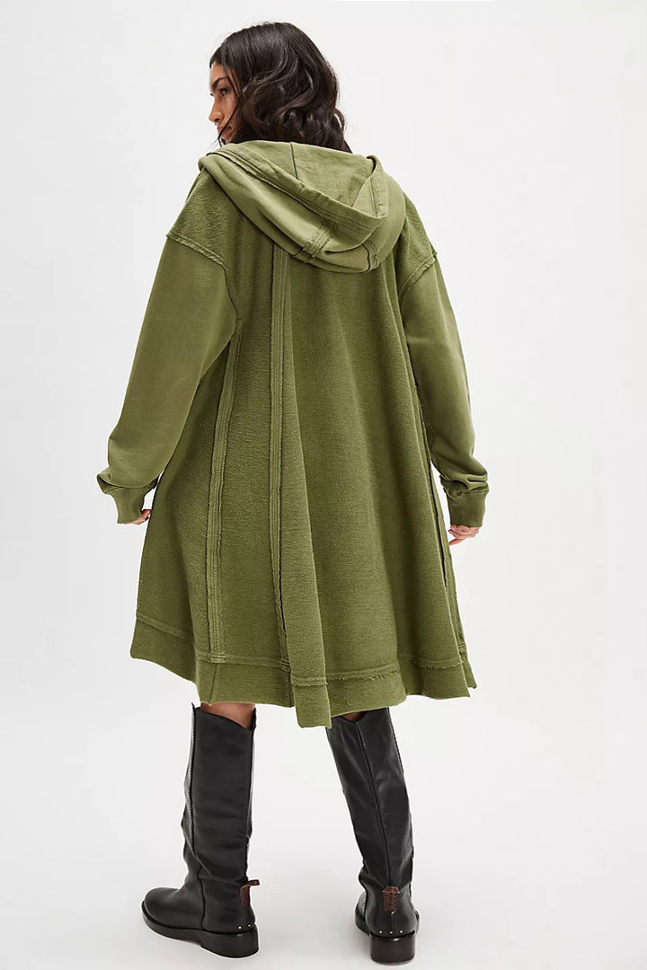Casual Loose High Low Hem Hoodie*