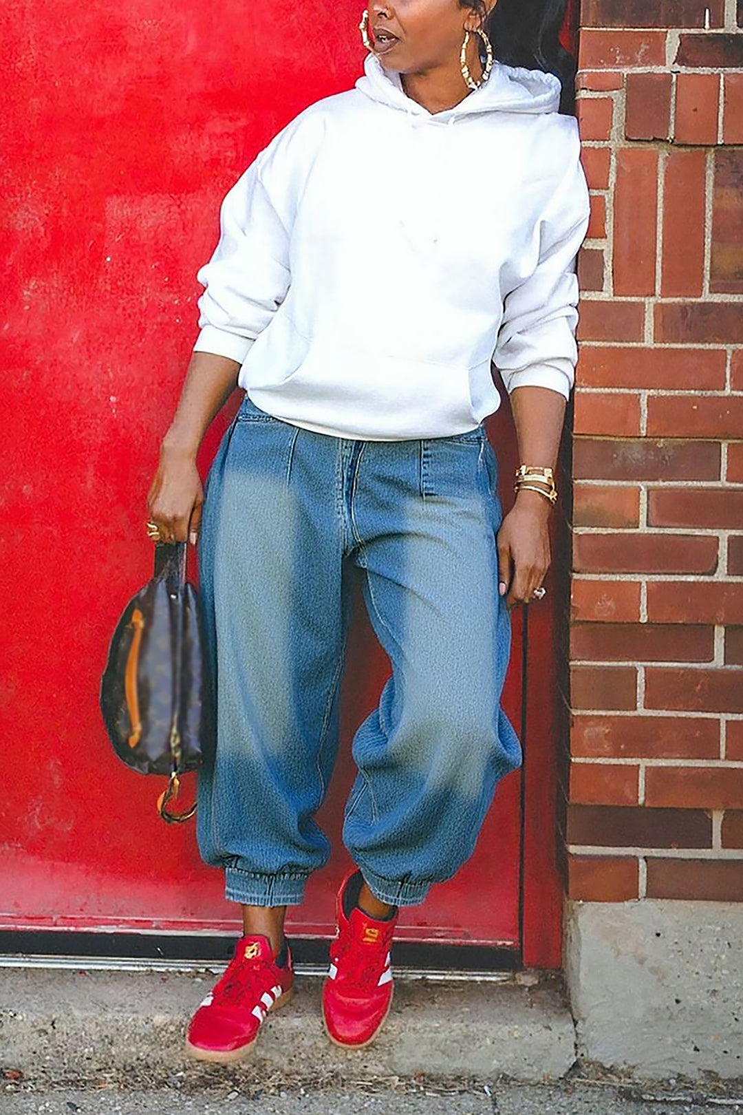 Casual Washed Harem Lantern Jeans*