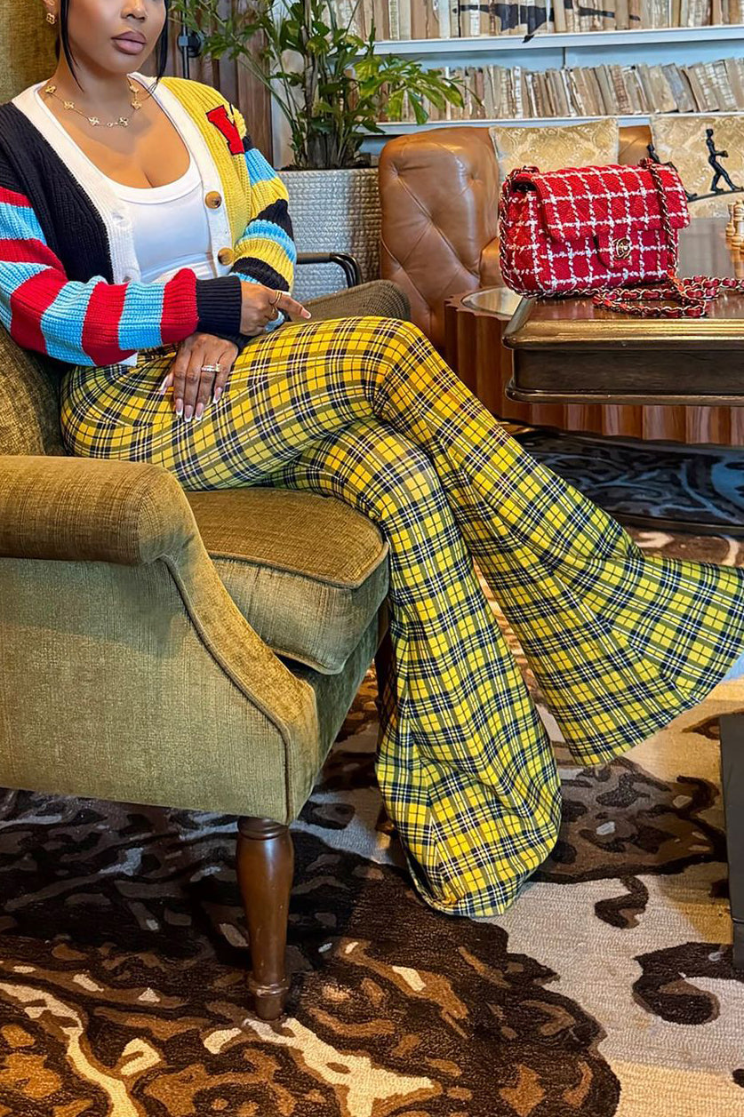 Fashionable Colorful Letter Stripes Contrasting Cardigan*