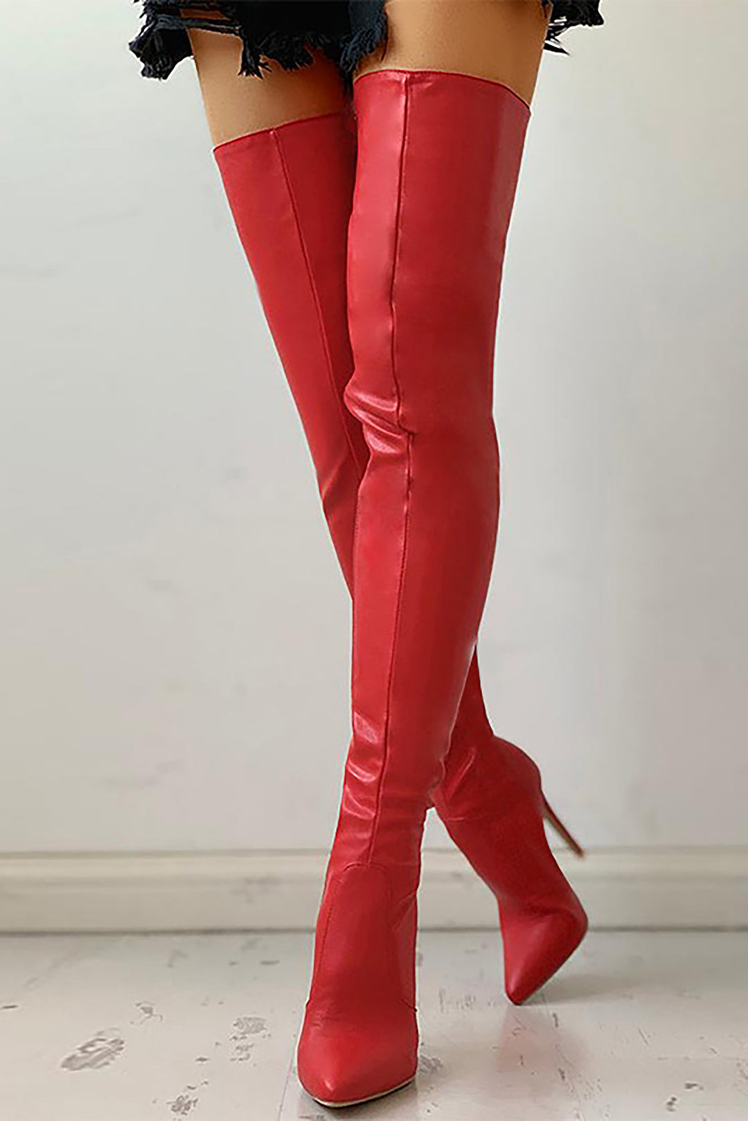 Personalized Over The Knee Solid High Heeled Boots*