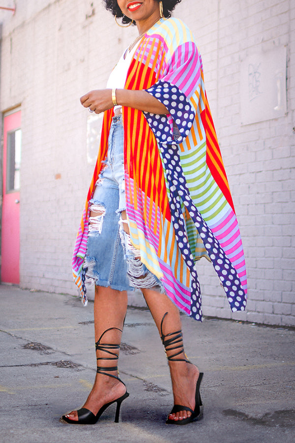 Stylish Raw Trim Ripped Straight Jeans