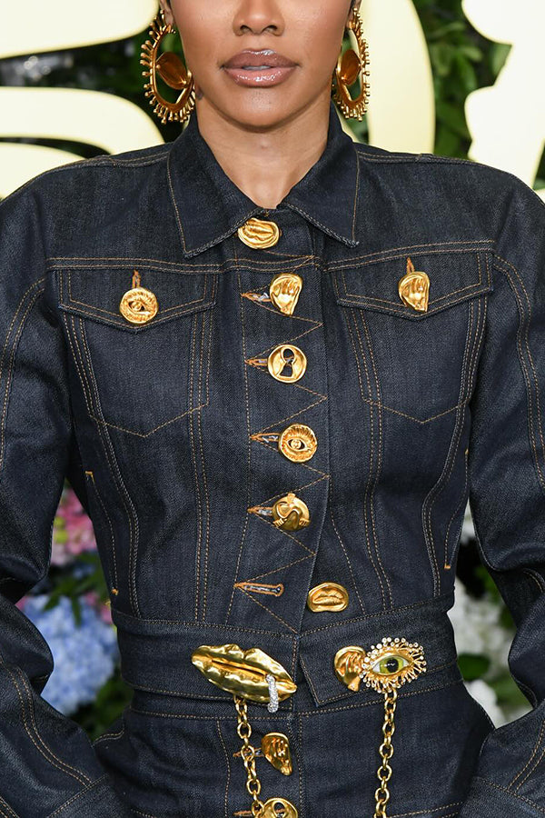 Stylish Button Up Denim Jacket