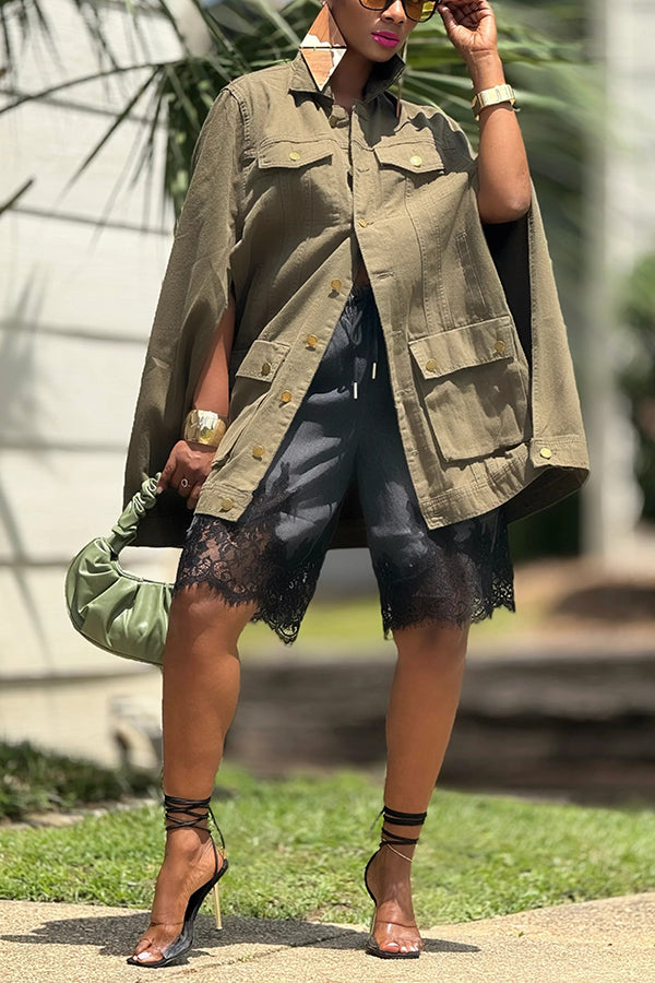 Vintage Denim Button-down Shawl