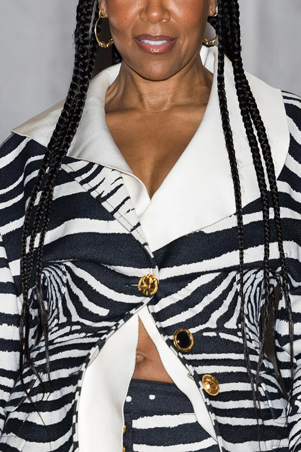 Stylish Button Up Striped Top & Pants Set
