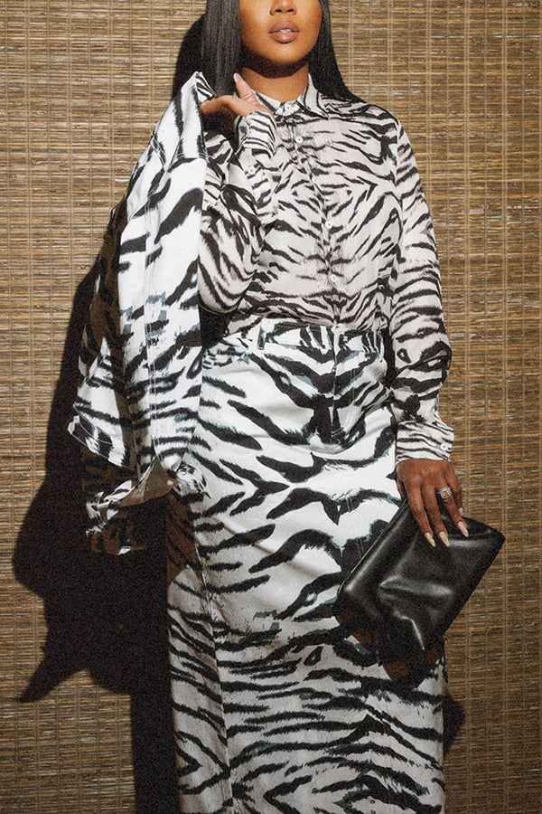 Stylish Animal Print Straight Skirt