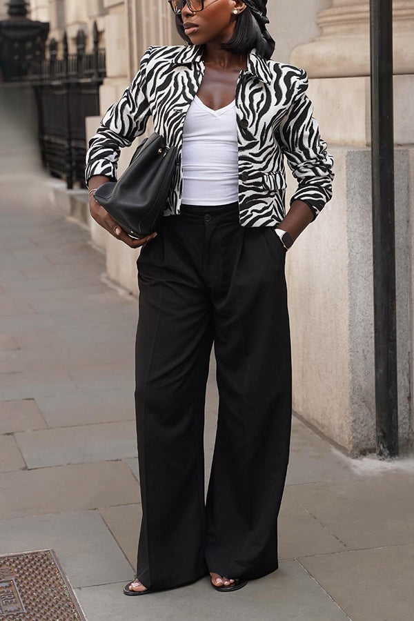 Stylish Classic Zebra Print Jacket