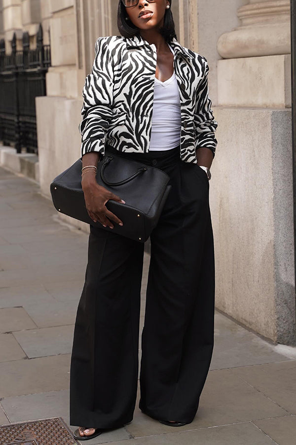 Stylish Classic Zebra Print Jacket