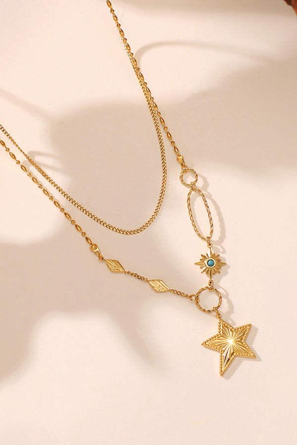 Chic Double Pentagram Necklace