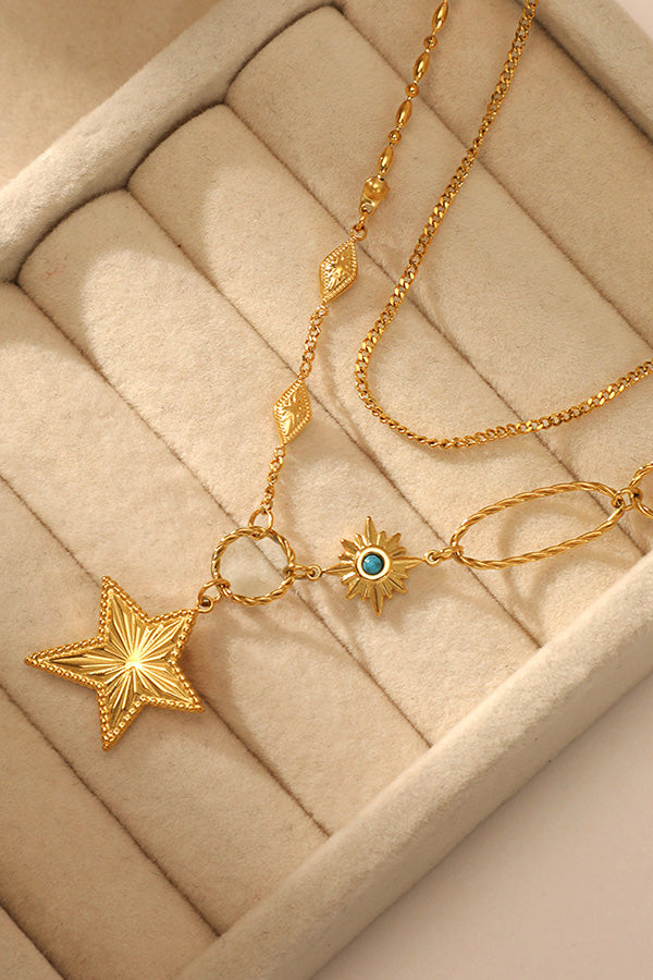 Chic Double Pentagram Necklace