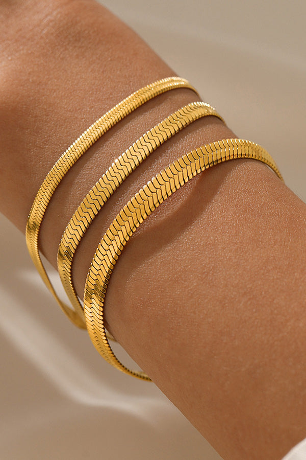 Chic Flat Snake Chain Bracelet