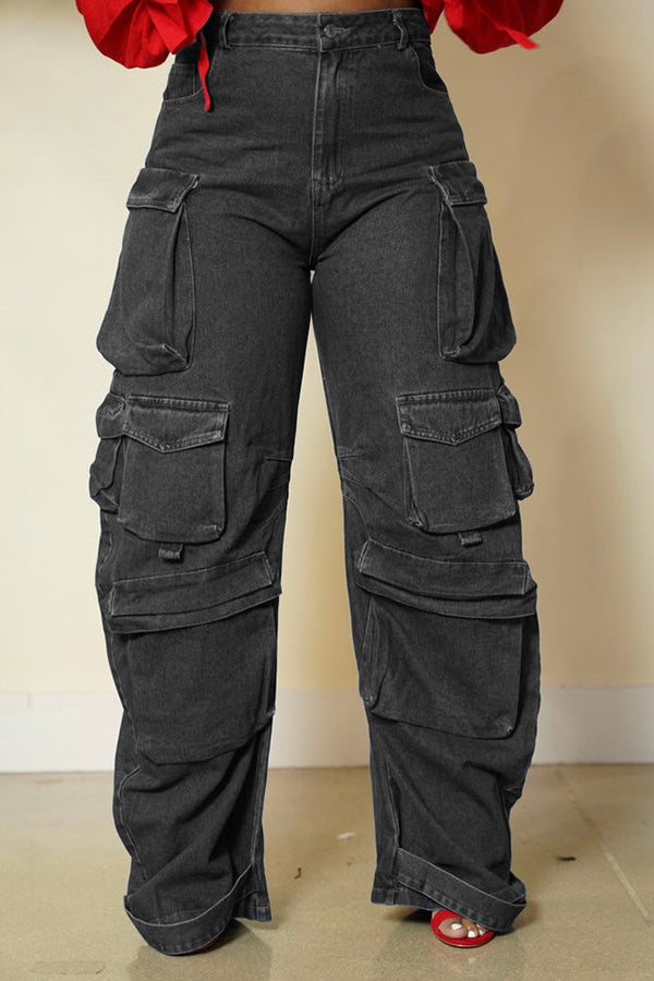 Casual Multiple Flap Pocket Pants
