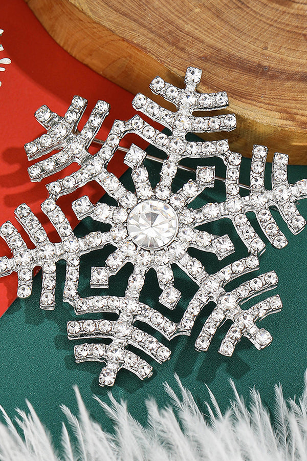 Christmas Glitter Snowflake Brooch