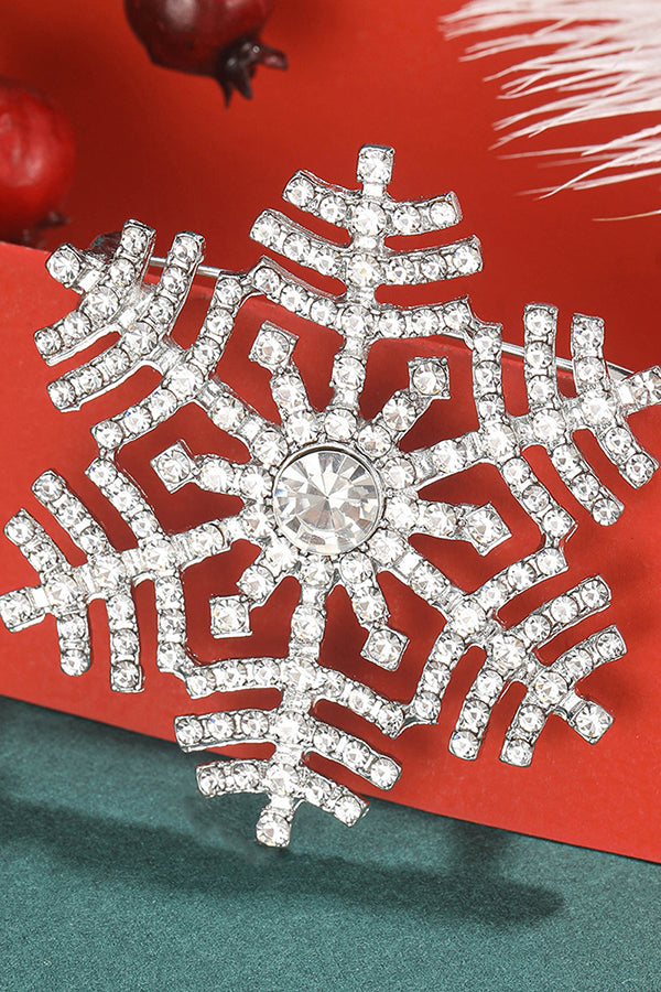 Christmas Glitter Snowflake Brooch