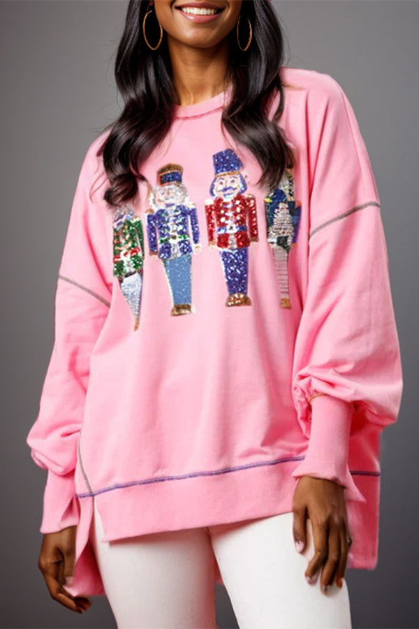 Fashion Glitter Figure Graphic Sweatshirt