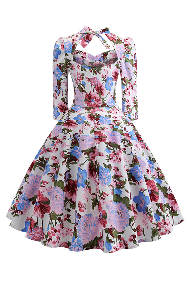 Elegant Floral Print A-line Dress