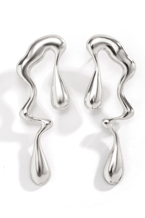 Stylish Liquid Metal Irregular Earrings