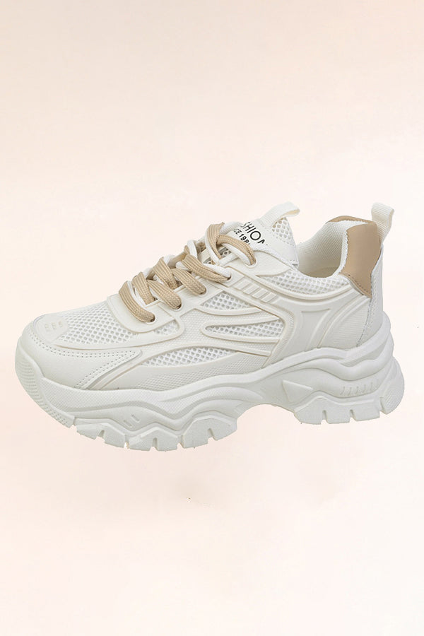 Casual Cozy Lace Up Thick Sole Sneakers