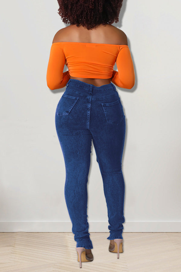 Stylish Unique Lace Up Jeans