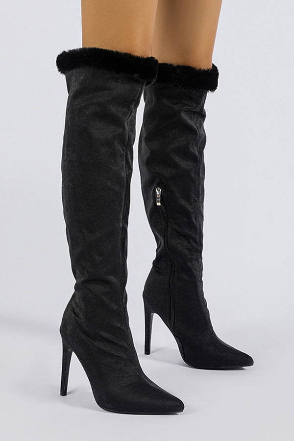 Women's Over The Knee Thigh High Chunky Heel Boots
