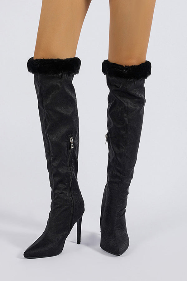 Women's Over The Knee Thigh High Chunky Heel Boots