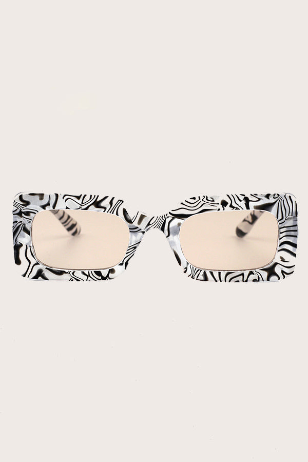 Fashion Water Ripples Square Frame Sunglasses
