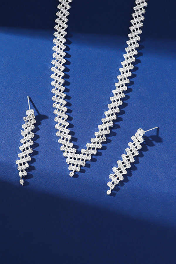 Glittery Advanced Geometric Rhinestone Jewelry